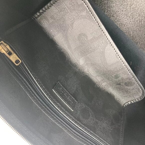 Dior vintage Trotter Hand Bag Tote Bag Duffle Bag Leather/PVC Black - Picture 6 of 13